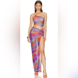 CAMILA COELHO Stevie Maxi Dress in Rainbow